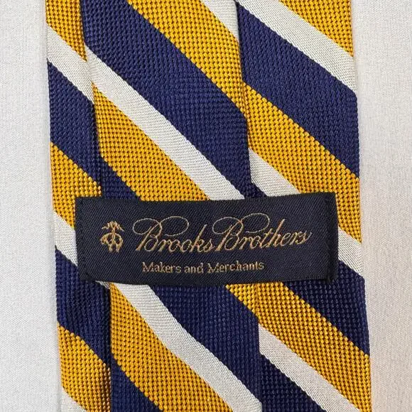 Brooks Brothers Men’s Silk Striped Tie Made In USA Necktie Classic Preppy EUC - Picture 6 of 8